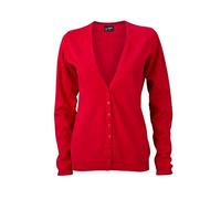 James & Nicholson Ladies' V-Neck Cardigan im Digatex-Package L,Red