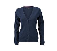 James & Nicholson Ladies' V-Neck Cardigan im Digatex-Package S,Navy