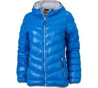 James & Nicholson Leichte Damen Daunen Kapuzenjacke Stepp-Jacke JN1059 blue/silver (solid) XXL