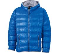 Men's Down Jacket Ultraleichte Daunenjacke mit Kapuze in sportlichem Style blau/grau, Gr. 3XL