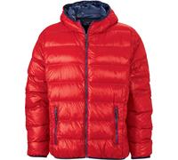Herren Daunenjacke ultraleicht JN1060, rot/navy-blau, Größe S