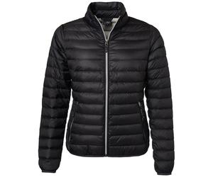 James & Nicholson leichte, klassische Daunenjacke JN1139 Gr. M schwarz/silber