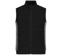 James & Nicholson Men's Padded Hybrid Vest - Wattierte Weste mit Stehkragen im attraktiven Materialmix | Farbe: black/carbon-melange | Grösse: 3XL