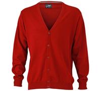 James & Nicholson Mens V-Neck Cardigan JN661 Gr. 3XL bordeaux