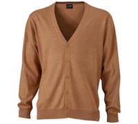 James & Nicholson Mens V-Neck Cardigan JN661 Gr. L camel