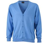 James & Nicholson Mens V-Neck Cardigan JN661 Gr. L glacier-blue