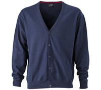 James & Nicholson Mens V-Neck Cardigan JN661 Gr. M navy