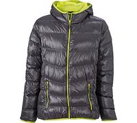 JAMES & NICHOLSON Ultraleichte Daunenjacke mit Kapuze in sportlichem Style L,Carbon/Gelb