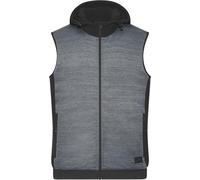 James & Nicholson Wattiertes Herren Hybrid Strickfleece Gilet Bodywarmer JN1848 carbon melange/black M