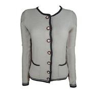 James und Nicholson Damen Trachtenstrickjacken Ladies' Traditional Knitted Jacket, beige/Anthracite-Melange/red, M, JN639 banmrd