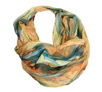 JameStyle26 Farbverlauf Seide Sommer Loop Verlauf Regenbogen Rainbow Silk Uni Rundschal Schlauchschal Stola Schal leicht (Gelb)