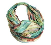 JameStyle26 Farbverlauf Seide Sommer Loop Verlauf Regenbogen Rainbow Silk Uni Rundschal Schlauchschal Stola Schal leicht (Grün)