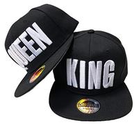 JameStyle26 King & Queen Snapback Set USA Cap Kappe Basecap Mütze Trucker Cappy Kult (King & Queen Schwarz Set)