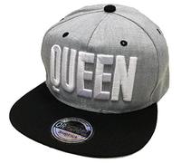 JameStyle26 King & Queen Snapback Set USA Cap Kappe Basecap Mütze Trucker Cappy Kult Partner Look (Queen Grau)
