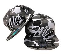 JameStyle26 Mr. & Mrs. Snapback Set USA Cap Kappe Basecap Mütze Trucker Cappy Kult (Mr. Mrs. Set Camou Grau)