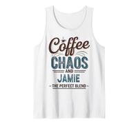 Jamie Personalized Cute Coffee Girls Jamie Name Tank Top