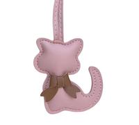 JAMNGHB Eleganter Schlüsselanhänger mit Katze, Schleife, Ornament, Haustierliebhaber, PU-Leder, Taschenanhänger für Schlüssel, Geldbörse, Auto-Innenraum, rose, One size