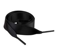 Jamron Flach Seide Satin Band Schnürsenkel 2CM Breit für Turnschuhe Ballerinas Pumps P13 Schwarz 60CM