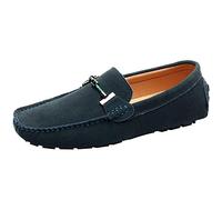 Jamron Herren Elegant Schnalle Halbschuhe Komfort Wildleder Fahrschuhe Stilvoll Mokassin Slippers Hausschuhe Pantoffeln Dunkelgrün SN19020 EU40