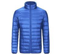 Jamron Herren Übergröße Winterjacke Steppjacke Warm Wattierte Pufferjacke mit Stehkragen & Vielen Taschen Königsblau 3XL