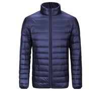 Jamron Herren Übergröße Winterjacke Steppjacke Warm Wattierte Pufferjacke mit Stehkragen & Vielen Taschen Marineblau 3XL