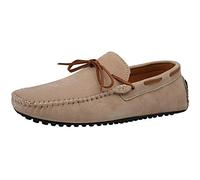 Jamron Herren Wildleder Handgefertigt Mokassins Gemütlich Pantoffeln rutschfest Bootsschuhe Beiläufig Halbschuhe Flats Khaki SN19077 EU45.5