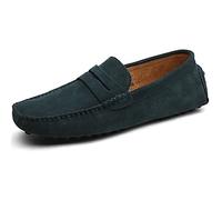 Jamron Herren Wildleder Penny Loafers Gemütlich Fahrende Schuhe Mokassin Slippers Grün 2088 UK11/EU45.5