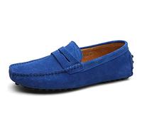 Jamron Herren Wildleder Penny Loafers Gemütlich Fahrende Schuhe Mokassin Slippers Königsblau 2088 UK7/EU41