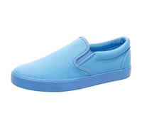 Jamron Hombre Color Sólido Slip On Zapatos de Lona Zapatillas Casual Sneakers Plimsolls Himmelblau SN0706142 EU43