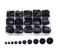 Jamsinmu 280pcs Nähknöpfe Kinderknöpfe PVC Box zum Nähen Basteln Scrapbooking Basteln Nähen Black MIX