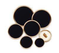 Jamsinmu 36 Stück Metall-Knopf, rund, geformt, Nähknopf, Metallknopf, Hemd, Klage, Schlauch, JS169-Gold, Schwarz, Mix