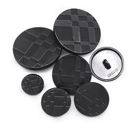 Jamsinmu 36PCS Metallknöpfe Rund Geformt Nähknöpfe Metall Flach Knöpfe Hemd Hose Knöpfe Runder JS087-Matt Black MIX