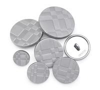 Jamsinmu 36PCS Metallknöpfe Rund Geformt Nähknöpfe Metall Flach Knöpfe Hemd Hose Knöpfe Runder JS087-Matt Silver MIX