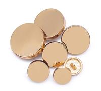Jamsinmu 36PCS Metallknöpfe Rund Geformte Nähknöpfe Metall Flache Knöpfe Hemd Hose Knöpfe Runder JS002-Gold MIX