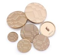 Jamsinmu 36PCS Metallknöpfe Rund Geformte Nähknöpfe Metall Flache Knöpfe Hemd Hose Knöpfe Runder JS087-Matt Gold MIX