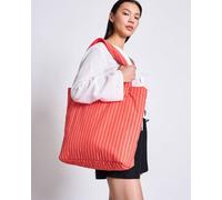 JAN N JUNE PADDED SHOPPER SMOL red white striped one size