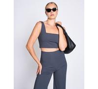 JAN N JUNE Top CANCUN aus recycelten Materialien solid grey (Grau) XL