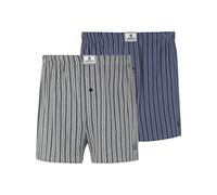 Boxershorts JAN VANDERSTORM "2er Pack Boxershorts THURE" Gr. XL, blau (blau grau), Herren, Obermaterial: 84% Baumwolle. 11% Polyester. 5% Elasthan., Unterhosen, aus elastischem Singlejersey (15172466-