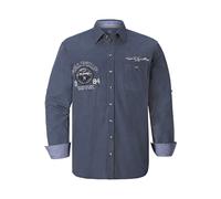 Langarmhemd JAN VANDERSTORM "Hemd RAIKO" Gr. 6XL, blau (dunkelblau gemustert) Herren Hemden (68096900-6XL) dunkelblau gemustert