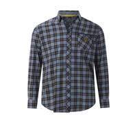 Langarmhemd JAN VANDERSTORM "Hemd JORGREN", Herren, Gr. XL, weit, blau (dunkelblau kariert), Obermaterial: 100% Baumwolle CO., Hemden (24309701-XL) dunkelblau kariert