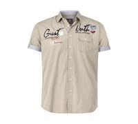 Karohemd JAN VANDERSTORM "Kurzarmhemd AJULE" Gr. XXXL, beige (beige kariert) Herren Hemden (63022113-XXXL) beige kariert