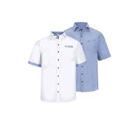 Kurzarmhemd JAN VANDERSTORM "Doppelpack Hemd EVIN" Gr. XXL, blau (weiß hellblau) Herren Hemden (59392132-XXL) weiß hellblau