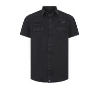 Jan Vanderstorm Kurzarmhemd Herren Comfort Fit Baumwolle grau, L