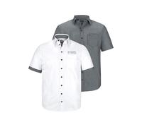Kurzarmhemd JAN VANDERSTORM "Doppelpack Hemd EVIN" Gr. 4XL, grau (weiß grau) Herren Hemden (61046018-4XL) weiß grau