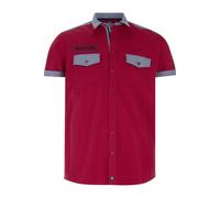 Jan Vanderstorm Kurzarmhemd Herren Comfort Fit Baumwolle rot, XL