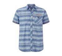 Jan Vanderstorm Kurzarmhemd Herren Comfort Fit Baumwolle blau, L