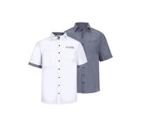 Kurzarmhemd JAN VANDERSTORM "Doppelpack Hemd EVIN" Gr. XXXL, weiß (weiß blau) Herren Hemden (75578811-XXXL) weiß blau