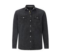 Jan Vanderstorm Jeanshemd Herren Comfort Fit Baumwolle schwarz, XXXL