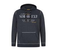 Jan Vanderstorm Comfort Fit Kapuzen Sweatshirt dunkelblau, Einfarbig