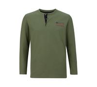 Jan Vanderstorm Comfort Fit Longsleeve oliv, Einfarbig